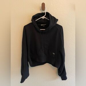 Y-3 Women's Dark Gray Cropped Hoodie